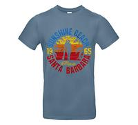 Smilo & Bron Herren T-Shirt mit Motiv Santa Barbara Bedruckt Blau Stone Blue XXL