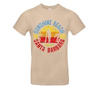 Smilo & Bron Herren T-Shirt mit Motiv Santa Barbara Bedruckt Braun Sand L