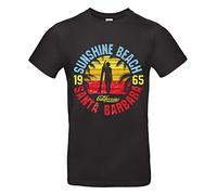 Smilo & Bron Herren T-Shirt mit Motiv Santa Barbara Bedruckt Schwarz Black S