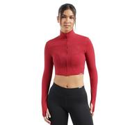 SMILODOX Crop Jacke Damen Brianna, taillierte Sportjacke mit Stehkragen, Laufjacke mit Daumenlöchern & Reißverschlusstaschen, Sport Oberteil, Fitness Oberteil ideal für Training, Yoga & Pilates