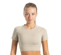 SMILODOX Crop Top Damen Elna, figurbetontes T-Shirt mit Rundhalsausschnitt, kurzen Ärmeln & Rippbund, Funktionsshirt glattes Material & bauchfrei, ideal für Alltag, Freizeit, Training & Studio-Outfits