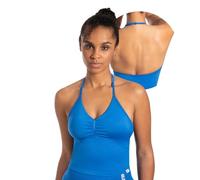 SMILODOX Crop Top Damen Malena, Cropped Neckholder Sporttop mit Ringdetails, Raffung & Rückenfrei, Tanktop nahtlos & figurbetont, ideal für Sport, Freizeit, Yoga & stylische Active Looks