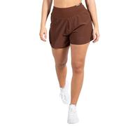 SMILODOX Damen Shorts Advance Pro 2in1 - Kurze Hose im Shapes Fit mit hohem Bund, Größe:XS, Color:Braun