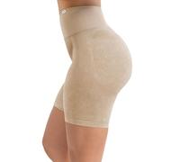 SMILODOX Damen Shorts Batik Ruth Scrunch - Shaped Fit Kurze Hose - 100% Blickdicht, V-Shape Bund, Lift Up Line, rutschfest, Einzigartige Bleached-Waschung - Perfekt für Fitness, Yoga, Freizeit