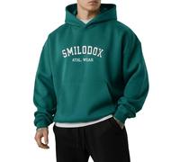 SMILODOX Hoodie Herren Kayson, Oversize Kapuzenpullover mit Frontprint, große Kapuze Sweatshirt, Kängurutasche, weicher Stoff, Warmer Pulli ideal für für Streetstyle, Alltag und Freizeit