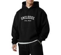 SMILODOX Hoodie Herren Kayson, Oversize Kapuzenpullover mit Frontprint, große Kapuze Sweatshirt, Kängurutasche, weicher Stoff, Warmer Pulli ideal für für Streetstyle, Alltag und Freizeit