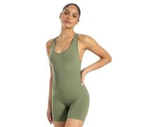 SMILODOX Jumpsuit Damen Doralia, kurzer Einteiler mit Racerback & Rückenausschnitt, enganliegende Passform, elastisches Material Overall, ideal für Fitness, Studio, Training & Alltag