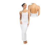 SMILODOX Kleid Damen Backless Maxi Dress Aveline, Figurbetontes Rückenfreies Rippstrickkleid mit Spaghettiträgern, knöchellang, elastisches Sommerkleid, Schlitz hinten, Alltag & besondere Anlässe