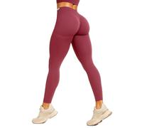 SMILODOX Leggings Damen Amaze Pro mit Scrunch, Butt Lift Sporthose High Waist V-Shape Trainingshose Seamless Blickdicht Yogahose Für Sport Fitness Alltag, Größe:XS, Color:Bordeaux