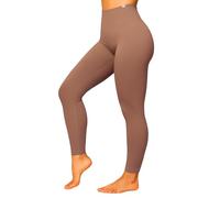 SMILODOX Leggings Damen High Waist Amaze RIPP, Blickdichte Sporthose aus Rippstoff, V-Shape Seamless Scrunch Sport Leggins, Squat-Sicher für Yoga Fitness & Alltag, Größe:XS, Color:Hellbraun
