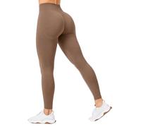 SMILODOX Leggings Damen Slayton Scrunch, Seamless Push-Up Sporthose High Waist V-Shape Bund Sportleggings Invisible Scrunch Blickdicht Yogahose für Fitness Gym Yoga & Alltag, Größe:L, Color:Braun
