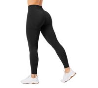 SMILODOX Leggings Damen Slayton Scrunch, Seamless Push-Up Sporthose High Waist V-Shape Bund Sportleggings Invisible Scrunch Blickdicht Yogahose für Fitness Gym Yoga & Alltag, Größe:XS, Color:Schwarz