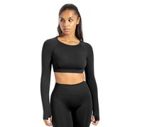SMILODOX Longsleeve Damen Linnea, Sportshirt mit Rückenausschnitt und Snatched Bund, Funktionsshirt Extra Lange Ärmel mit Daumenloch, Figurbetontes Langarmshirt für Gym, Yoga und Freizeit