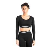SMILODOX Longsleeve Damen Miriel, Figurbetonter Crop Fit mit doppelten Streifen an Bund und Ärmeln, elastischer Saum Langarmshirt, ideales Sportshirt für Training Fitness Yoga und Freizeit