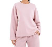 SMILODOX Longsleeve Damen Sirel Oversize Fit, Langarmshirt, Sport Oberteil mit minimalistischem Design, Rundhalsausschnitt, Dezentes Logo-Stitching, Lässige Silhouette, für Gym & Freizeit