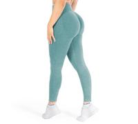 SMILODOX Scrunch Leggins Damen Shaped Fit, Seamless Sporthose, Batik Acid Scrunch Sanduhr-Design Yogahose, Elastischer Bund Figurschmeichelnd für Fitness & Alltag, Größe:XS, Color:Dunkelgrün