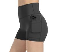 SMILODOX Shorts Damen Lissa, High Waist Radlerhose mit figurformendem Bund & seitlichen Eingrifftaschen, Training Shorts elastisch & enganliegend, ideal für Training, Alltag, Fitness & Yoga