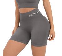 SMILODOX Shorts Damen Scrunch Azura - Seamless Radlerhose - High Waist Blickdichte Po Push Up Kurze Hose, Perfekte Länge für den Sommer, Größe:M, Color:Anthrazit