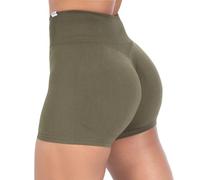 SMILODOX Sport Shorts Damen Amaze Ultra, Seamless Blickdichte Radlerhose, Unsichtbarer Scrunch-Effekt, V-Shape High Waist Kurze Sporthose, Hoher Bund Biker Shorts für Yoga Fitness Gym