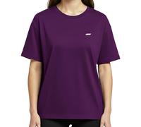 SMILODOX T-Shirt Damen Lyanna, Oversize Lässiges Shirt aus 100% Baumwolle mit graviertem Metallabel, Kurzarmshirt weiches Material, Schlichtes Design, Vielseitig kombinierbar für Alltag und Freizeit