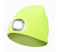 Sminiker Beanie Mütze mit Licht Unisex USB Wiederaufladbare Beanie Cap mit Licht Stirnlampe Beanie für Männer, Frauen, Teens