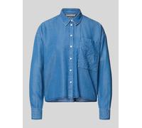 Smith and Soul Boxy Fit Bluse aus Lyocell mit Label-Detail in Blau, Größe M