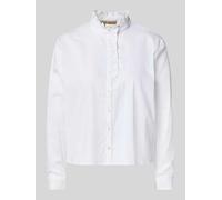Smith and Soul Regular Fit Bluse mit Stehkragen und Rüschen in Weiss, Größe XXL