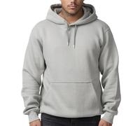 Smith & Solo Herren Kapuzenpullover - Sweatshirt Pullover Rundhals - Langarm - Slim - Fit - Training - Hoodie - Pulli - Hochwertige Baumwollmischung Männer, Graukapuze, L