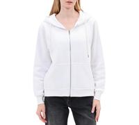 Smith & Solo Hoodie Damen Reißverschluss - Sweatjacke mit Kapuze, Kapuzenpullover, Kapuzenjacke Zippper Herbst Winter (Weiß XL)