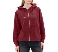 Smith & Solo Hoodie Damen Reißverschluss - Sweatjacke mit Kapuze, Kapuzenpullover, Kapuzenjacke Zippper Herbst Winter (Bordeaux XXL)
