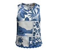 Blusentop SMITH & SOUL, Damen, Gr. S, blau (night blau print), Material: 100% Baumwolle, bedruckt, casual, regular fit normal, Rundhals, ohne Ärmel offene Kante, Blusen, aus Baumwolle (72434430-S) nig
