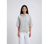 BOXY CROPPED METALLIC HOODIE SHORTS S
