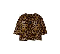 Smith&Soul T-Shirt Cropped Boxy Fit mit Stitching in Mittelbraun 100% Baumwolle Größe L