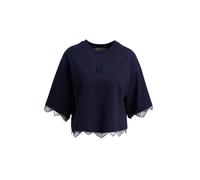 Smith&Soul - Boxy Cropped T-Shirt Lace Hem marine - Gr. - S