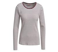 Smith & Soul Damen Geripptes Langarmshirt mit Streifenmuster Bordeaux, S