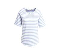 Smith & Soul Damen Kurzarm- Sweatshirt mit Streifen und offenen Kanten Jeans Blue, L