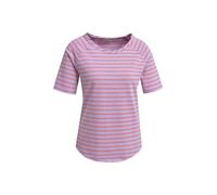 Smith & Soul Damen Kurzarm- Sweatshirt mit Streifen und offenen Kanten Lavender, M