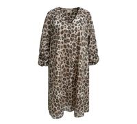 Smith & Soul Damen Sommerkleid, Baumwolle, V-Ausschnitt, Leo Print, Nougat, S