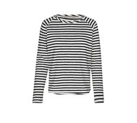 Langarmshirt SMITH & SOUL, Damen, Gr. L, schwarz-weiß (marine), Jersey, Obermaterial: 100% Baumwolle, gestreift, regular fit hüftbedeckend, Rundhals, Raglanärmel, Shirts Langarmshirt, aus Baumwolle, R