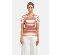 Smith&Soul - Regular T-Shirt Interlock Striped mandarin red - Gr. - XS