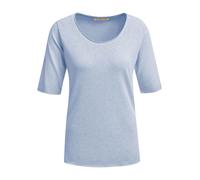 Kurzarmpullover SMITH & SOUL, Damen, Gr. XL, blau (jeans blau), Feinstrick, Material: 50% Baumwolle, 50% Polyester, unifarben, slim fit normal, Rundhals, eingesetzt gerader Abschluss, Pullover, aus Fe