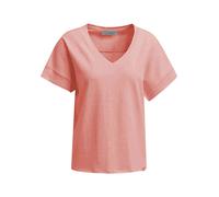 Sweater SMITH & SOUL, Damen, Gr. S, rot (coral), Material: 100% Baumwolle, unifarben, relaxed fit normal, V-Ausschnitt, eingesetzt, Sweatshirts Sweater, mit offenen Kanten (64075533-S) coral