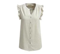 Smith&Soul - Sleeveless Blouse with Ruffles sand - Gr. - XXL