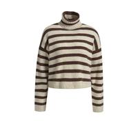 Smith & Soul - Striped Boxy Turtle Neck Pullover choco print - Gr. - M