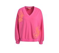 Sweatshirt SMITH & SOUL, Damen, Gr. S, fuchsia, Sweatware, Obermaterial: 70% Baumwolle, 30% Polyester, unifarben, oversize hüftbedeckend, V-Ausschnitt, angesetztes Bündchen, Sweatshirts Sweatshirt, mi
