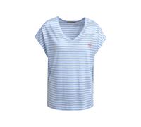 Smith&Soul - T-Shirt V-Neck Striped jeansblue - Gr. - XXL