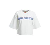 Smith and Soul Cropped Boxy Fit T-Shirt mit Label-Print in Bleu, Größe M