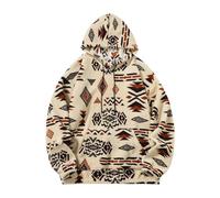 SMKBDFC Jugend-Ethnischer Stil Kapuzen-Sweatshirt - locker sitzender Decken-Look, lässiger Männer - vielseitig, bequemer Winter-Polyester-Langarmshirt(Beige Aprikose,as3,Alpha,s,Regular,Regular)