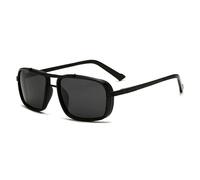 SMMZRF Sonnenbrille Polarisierte Sonnenbrille Männer Retro Mode Square Driving Gläses Sonnenvisier Uv400-Schwarz Grau