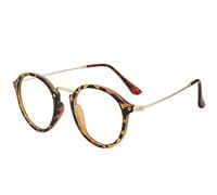 SMMZRF Sonnenbrille Runde Retro Sonnenbrille Mode Frauen Spiegelbrille Männer Fahrer Sonnenbrille-Leopard-T